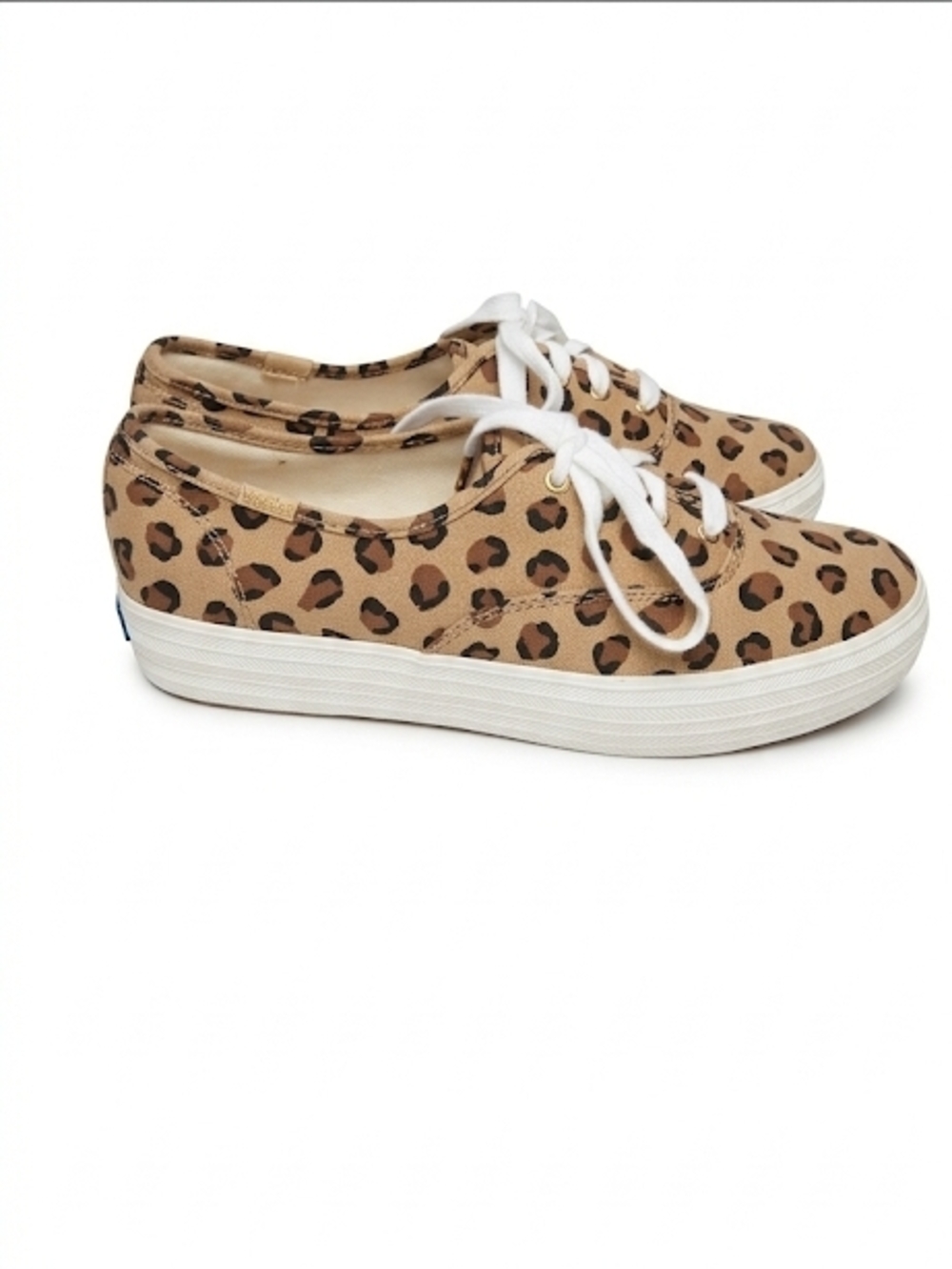 Keds Women’s Leopard Print Casual Lace-Up Sneakers - Tan Sixe 7.5 - Picture 3 of 16